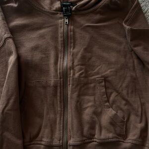 Forever 21 Brown Zip-Up Hoodie
